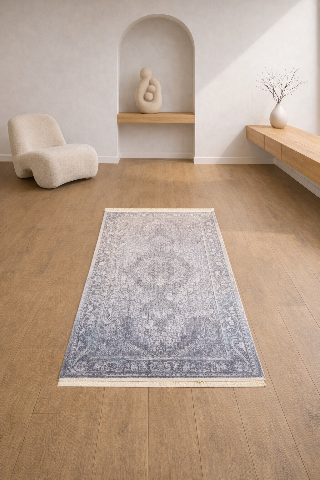 Soho “Stone Whisper” Rug – Subtle Grey Oriental Distressed Carpet