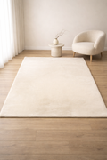 Rabbit Fur Off-White Carpet – Ultra Soft Luxury Plush Area Rug for Living Room & Bedroom