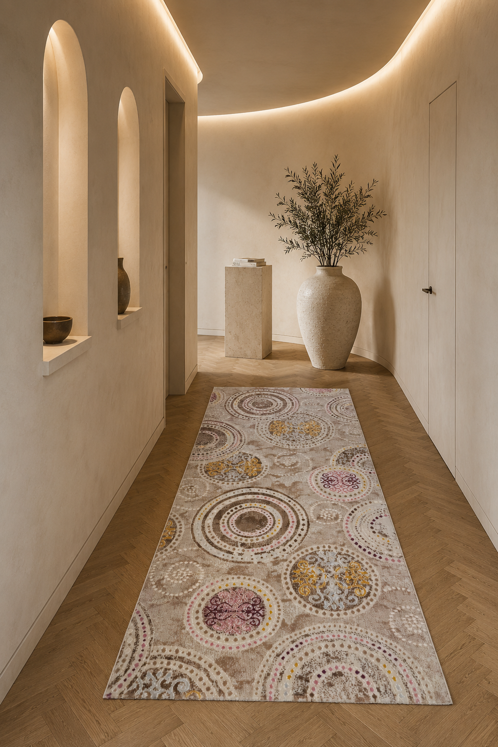 Shakespeare “Royal Medallion Circles” Classic Rug – Beige Multicolor Vintage Pattern Area Carpet