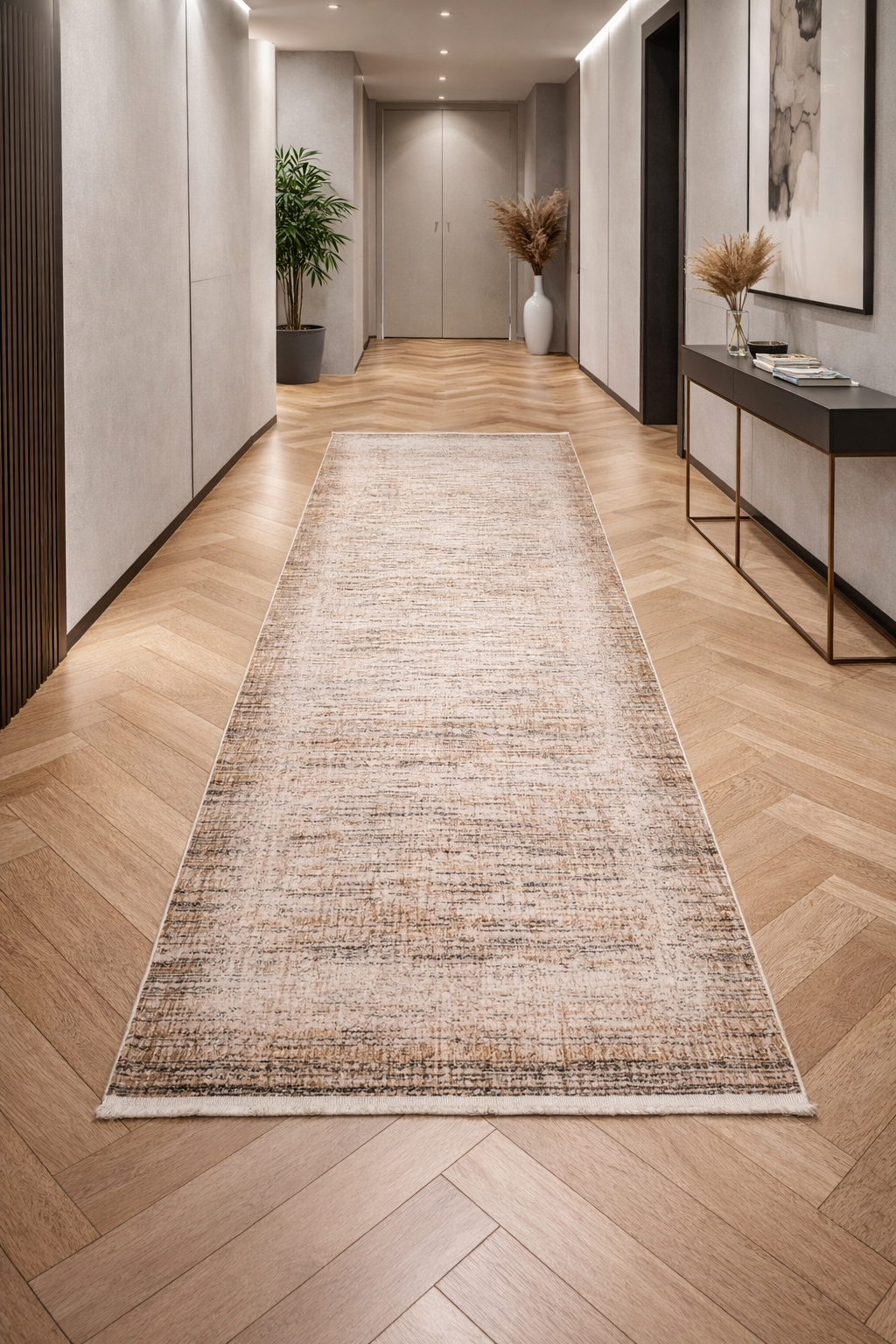 Savoy “Desert Linen” Modern Neutral Runner Rug – Beige Contemporary Corridor Carpet