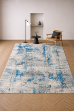 Efes 94 Grey & Blue – Modern Carpet for Living Room & Home Interiors