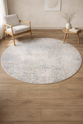 Palma Tree Grey Vintage Round Carpet – Timeless Nature-Inspired Charm