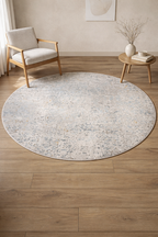 Palma Tree Grey Vintage Round Carpet – Timeless Nature-Inspired Charm