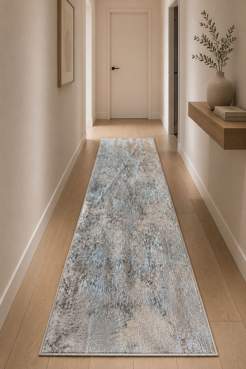 Lagos Imperial Smoke Contemporary Luxury Area Rug – Silver Grey, Ash Grey & Pearl Ivory Modern Abstract Living Room Carpet