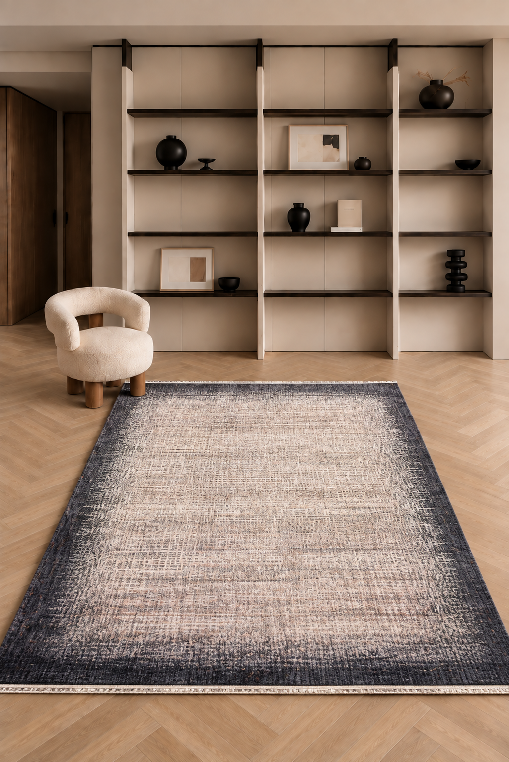 Savoy Midnight Navy Carpet – Modern Geometric Elegance in Deep Blue