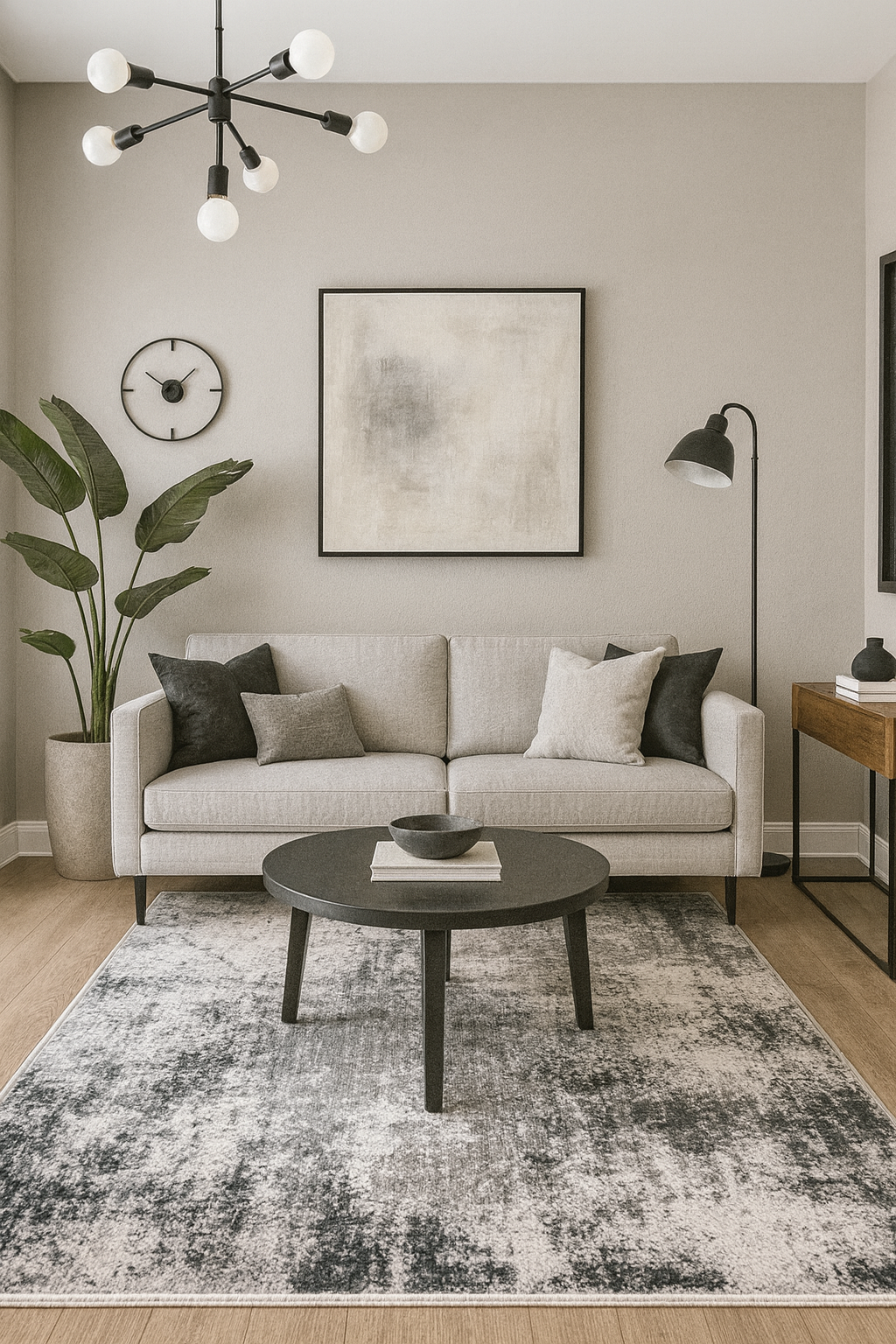 Marble “Blue Mirage” Modern Carpet – Elegant Grey & Blue Harmony