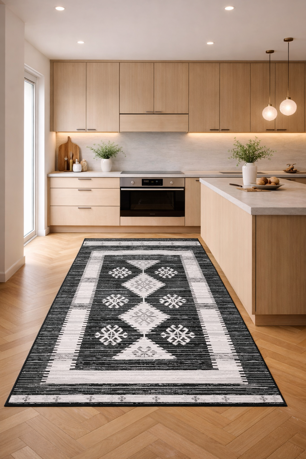 Lycra “Urban Flow” Modern Carpet – Sleek & Stylish in Neutral Tones