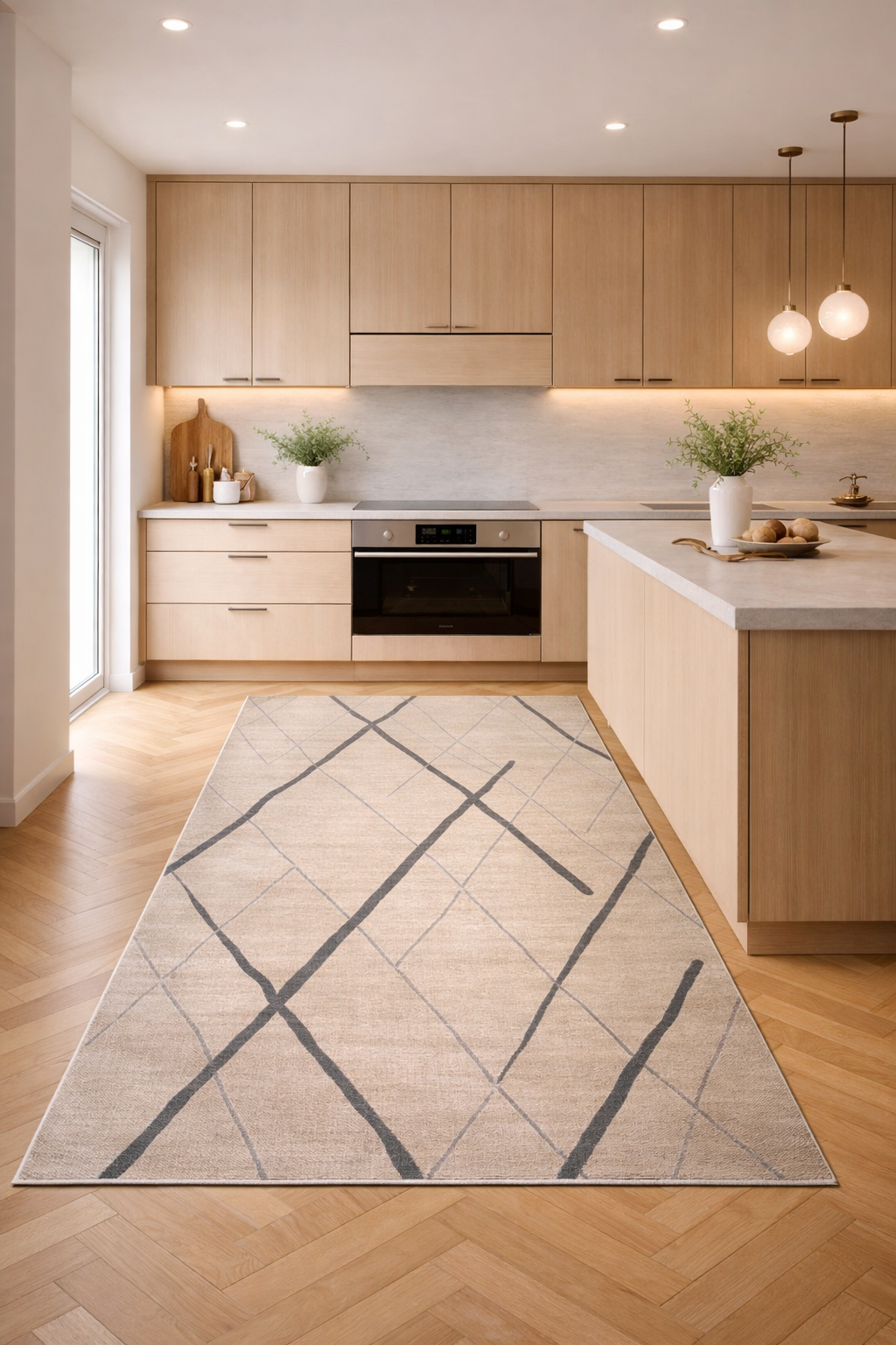 Brooklyn Modern Geometric Carpet – Subtle & Stylish in Beige