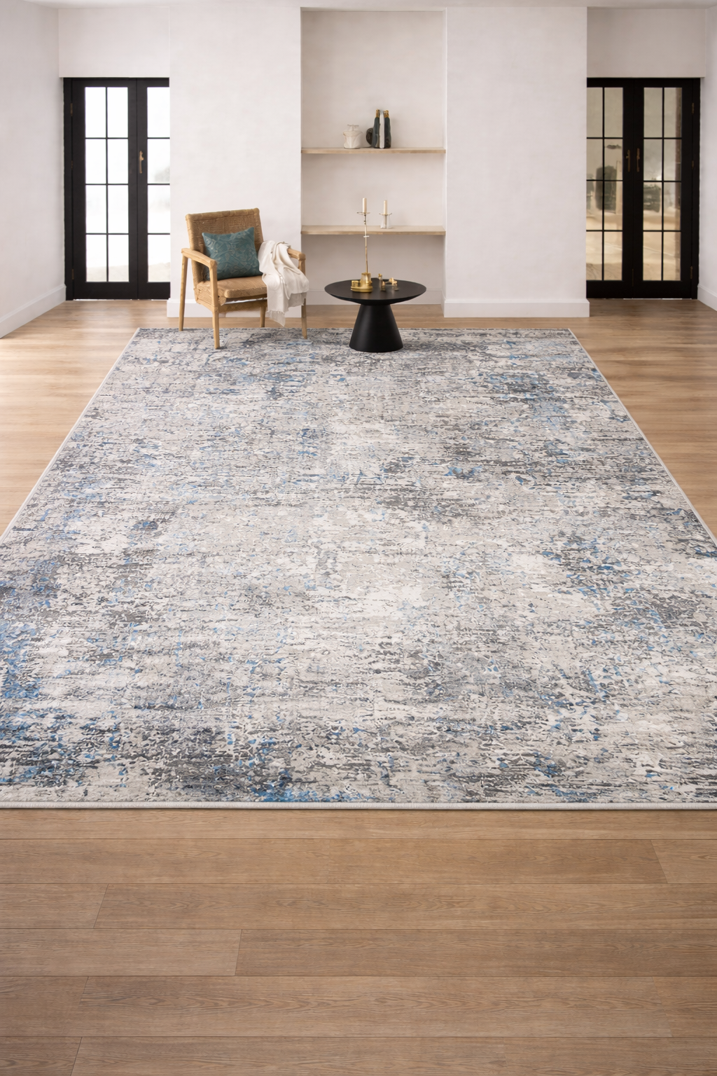 Efes 93 Grey & Blue Modern Carpet – Lightweight & Stylish for Home Interiors