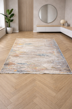 Valeria 12 “Desert Echo” Vintage Abstract Carpet – Beige Multicolor Tribal Rug