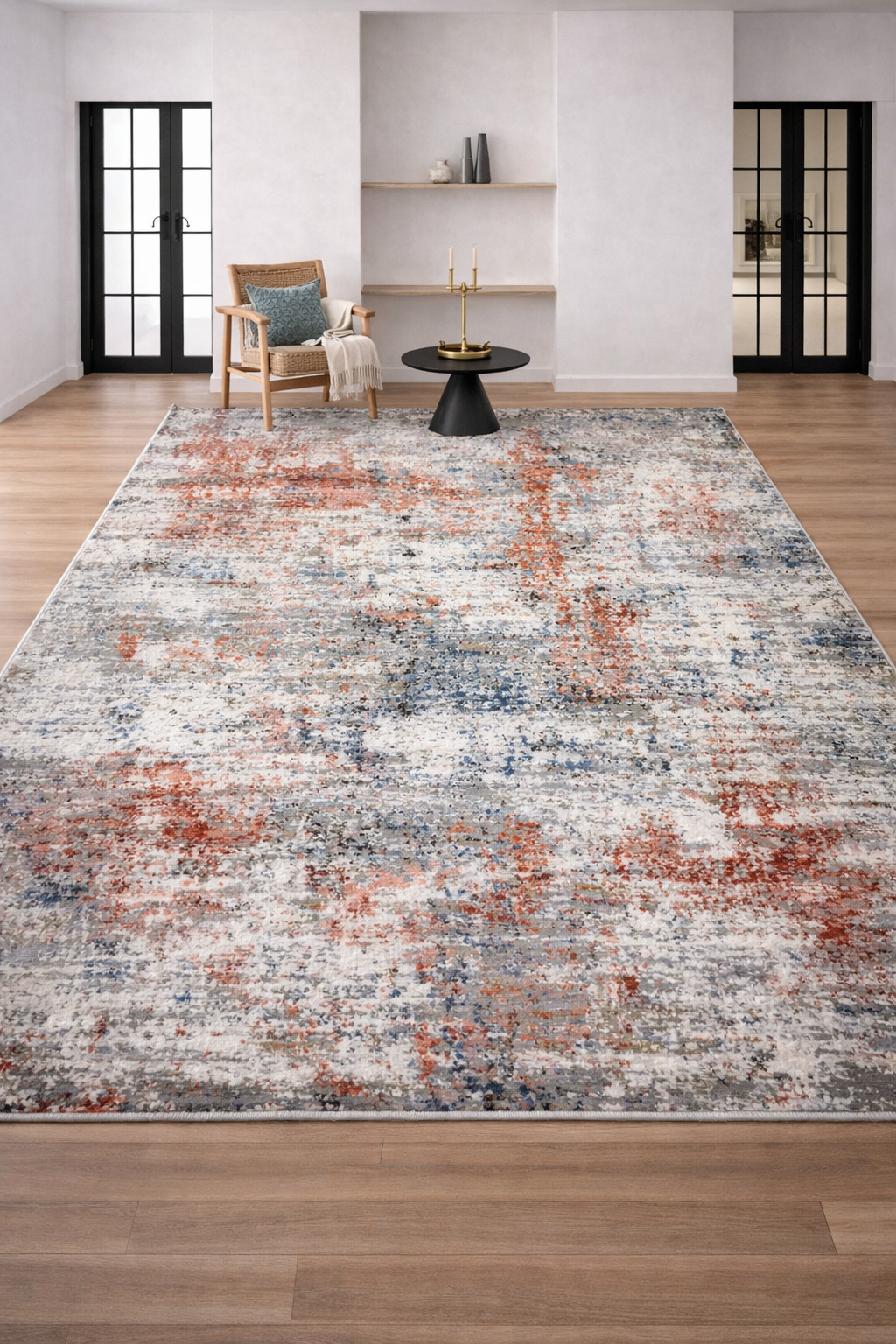 Efes 94 Salmon & Grey Modern Carpet – Elegant for Contemporary Interiors