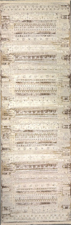 NOVA 27 White Cream Vintage Tribal Runner – Elegant Hallway Accent
