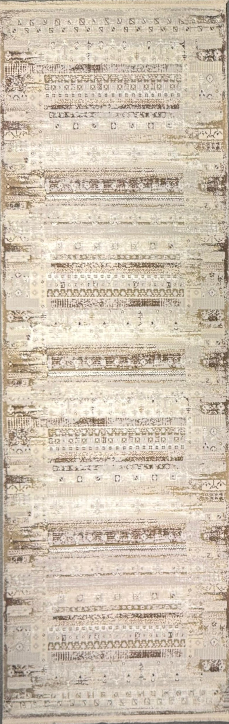 NOVA 27 White Cream Vintage Tribal Runner – Elegant Hallway Accent