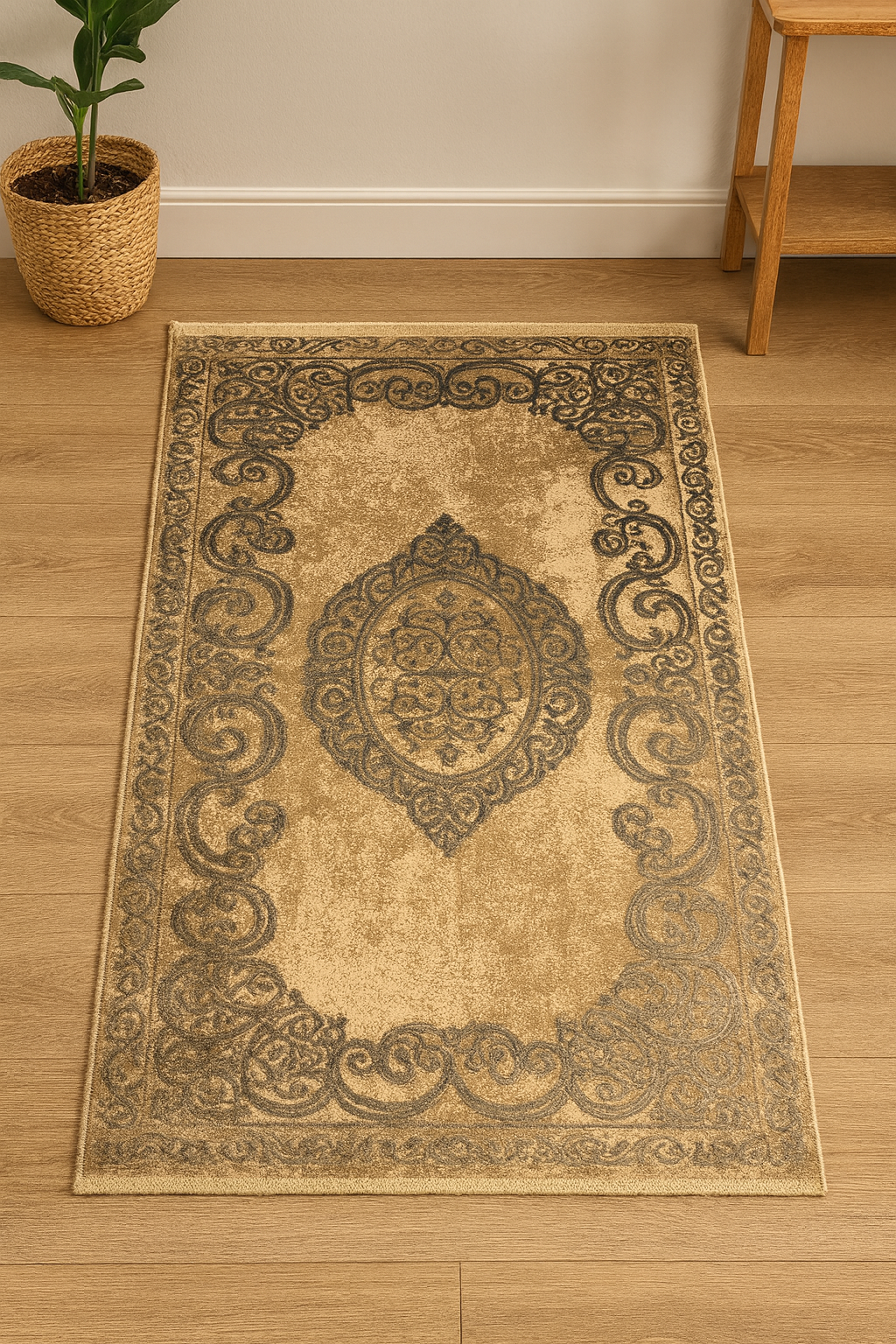 Florance “Royal Emblem” Classic Elegant Carpet – Timeless Beauty in Grey & Blue