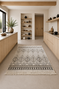 Liva Nomad Geometric Cream Rug – Modern Scandinavian Boho Carpet for Living Room & Kitchen