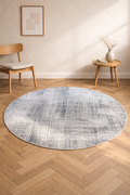 Lagos I185B Tapis rond géométrique crème et marron foncé – Contraste moderne pour intérieurs élégants
