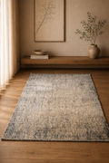 Savoy 26 “Blue Horizon” Modern Textured Rug – Beige & Blue Contemporary Area Carpet