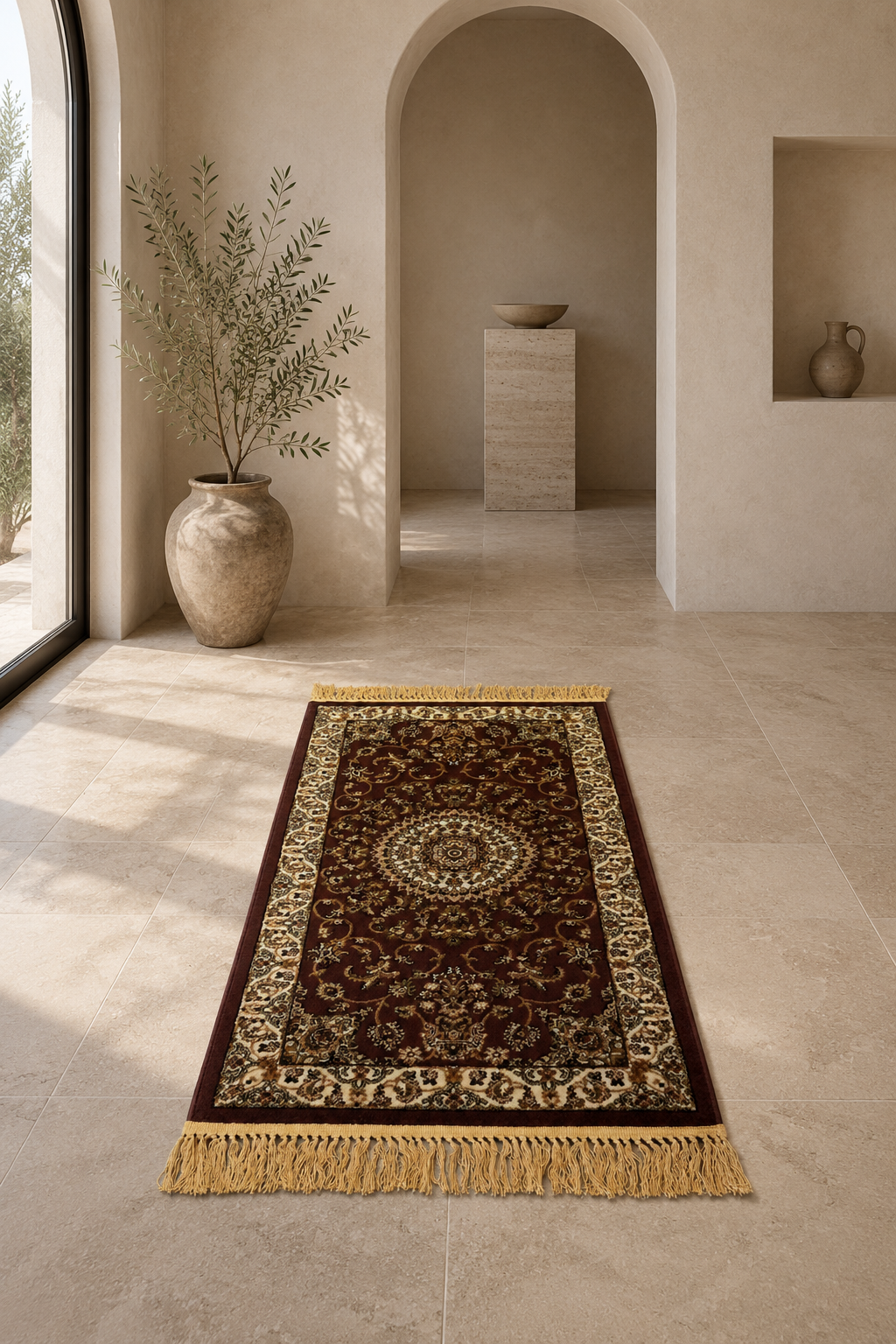 Elegance Classic Light Brown Turkish Carpet – Timeless Design for Traditional Spaces