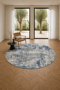 Tapis rond abstrait gris et noir Efes 82 – Élégant et pratique pour les intérieurs de maison