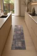 Velmira Imperial Twilight Patchwork Spill-Proof Luxury Area Rug – Dusty Mauve, Charcoal Grey & Taupe Contemporary Vintage Carpet