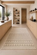 Liva Élan Striped Beige Rug – Modern Scandinavian Carpet for Living Room & Kitchen