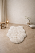 Wolf Faux Fur White & Brown Carpet – Ultra Soft Luxury Sheepskin Style Rug
