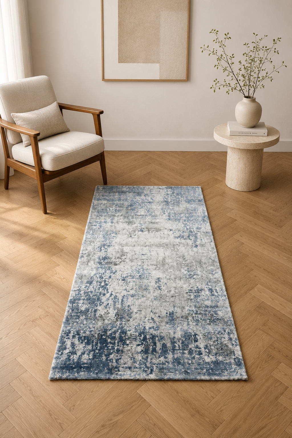 Investa Shadow Flow Carpet – Grey Modern Abstract Pattern Area Rug