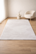 Rabbit Fur Light Silver Grey Carpet – Ultra Soft Luxury Shaggy Area Rug for Living Room & Bedroom