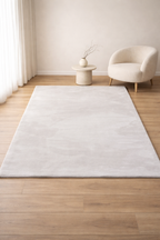 Rabbit Fur Light Silver Grey Carpet – Ultra Soft Luxury Shaggy Area Rug for Living Room & Bedroom