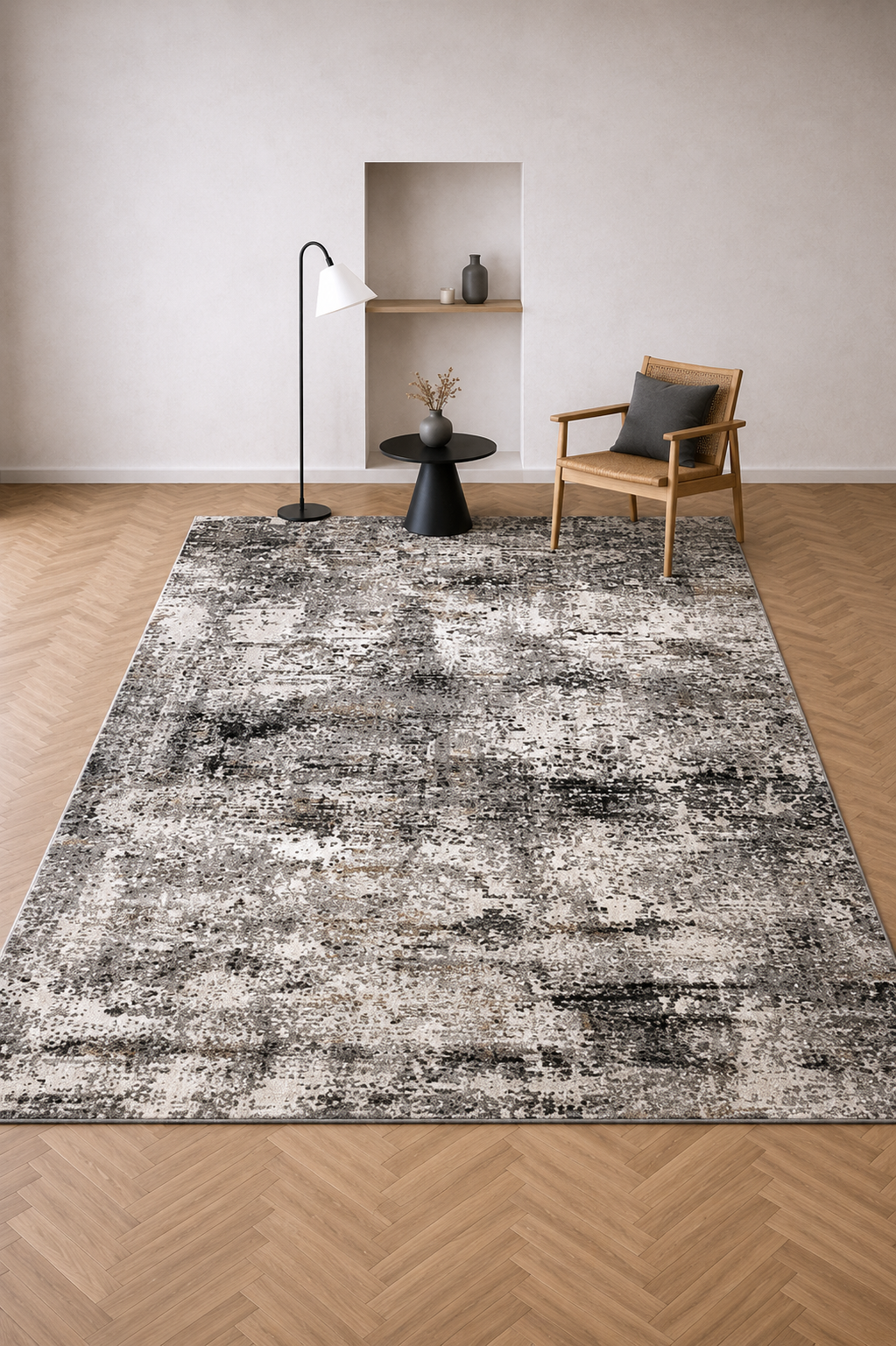 Efes 82 Grey & Black Abstract Carpet – Stylish & Practical for Home Interiors