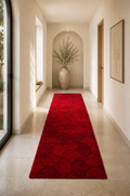 Pearl Red Abstract Circle Runner Carpet – Modern Soft Texture – 100×300 cm – Made in Turkey