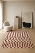 Arus – Red Elegance on Greige Canvas