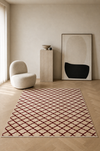 Arus – Red Elegance on Greige Canvas