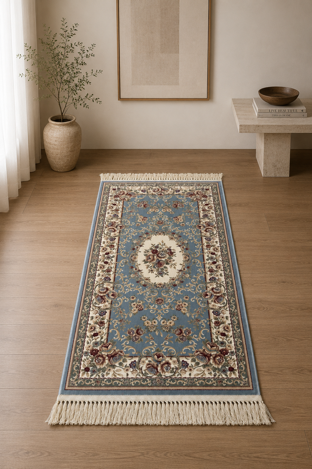 Comtesse Bellecour Ivory & Beige Ornamental Carpet – Refined French Elegance for Timeless Interiors