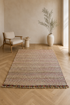 Jute Horizon Tribal Diamond Rug – IC-14719 | Handwoven Rustic Elegance