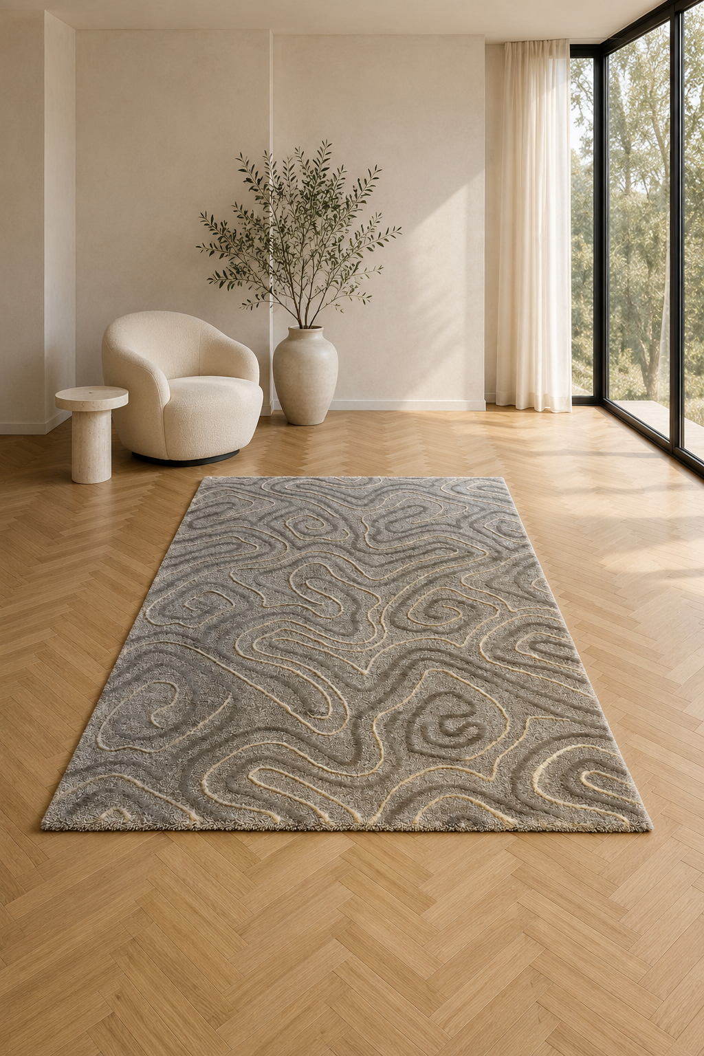 Pearl Greige Modern Carpet – Subtle Elegance with Contemporary Charm