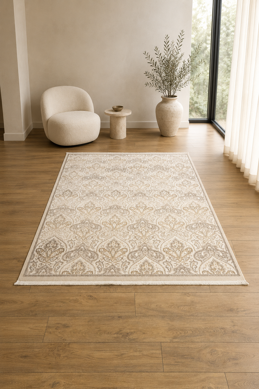 Vienna – Timeless Elegance in Beige Geometric Design