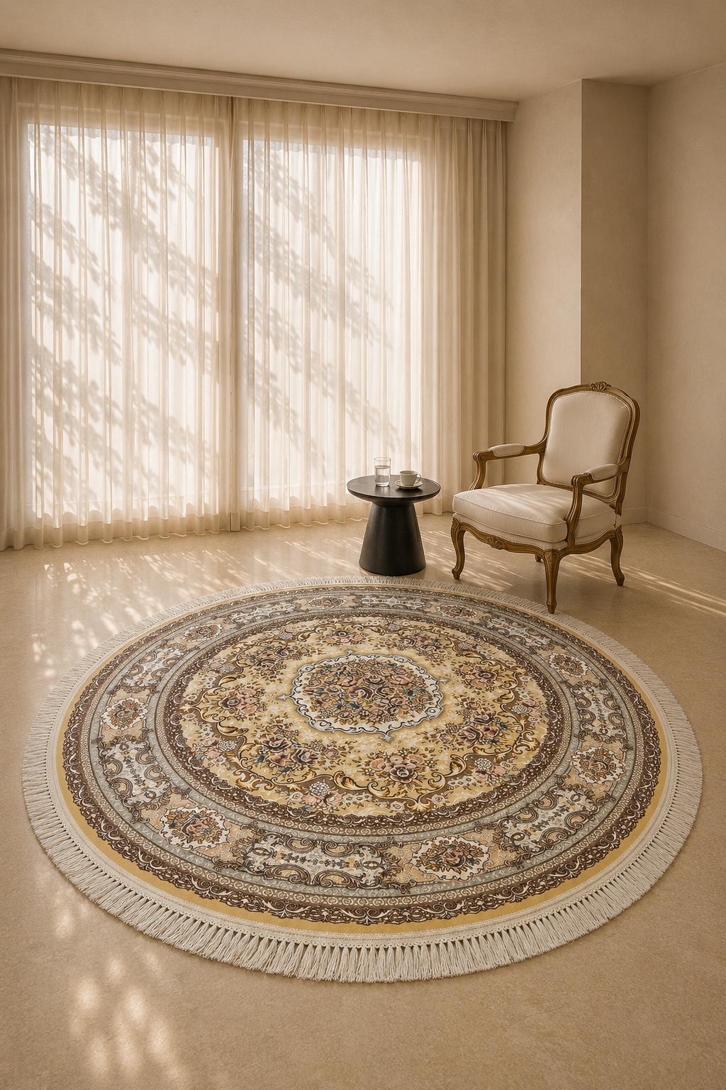 Mashhad “Sahara Mist” Classic Carpet – Elegant Beige & Timeless Style