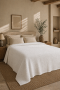 Issimo white Breeze 100% Cotton Piqué Blanket 200×230 cm – Lightweight Turkish Waffle Summer Cover