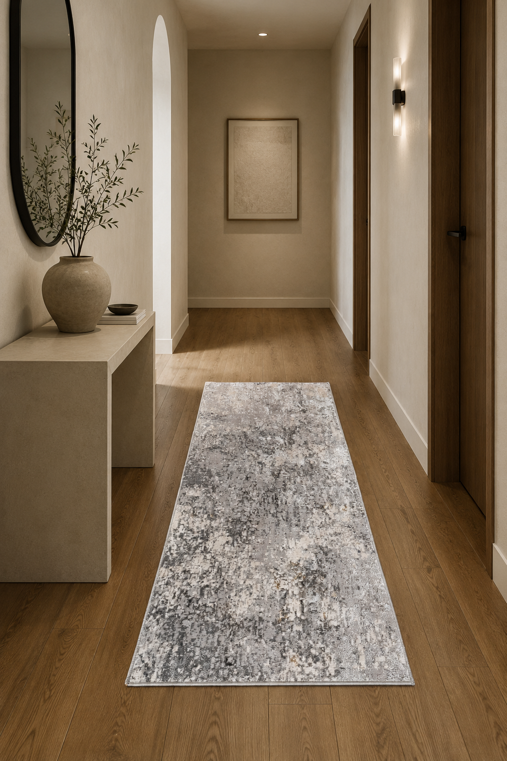 Lagos Imperial Smoke Contemporary Luxury Area Rug – Silver Grey, Ash Grey & Pearl Ivory Modern Abstract Living Room Carpet