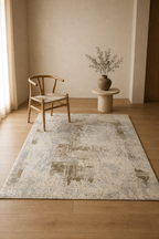 Fresco 33 Ivory & Beige Abstract Geometric Carpet – Modern Luxury Rug for Living Room & Bedroom