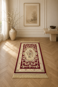 Comtesse “Rouge Royale” Carpet – Classic Red Floral Medallion Rug for Living Room & Bedroom