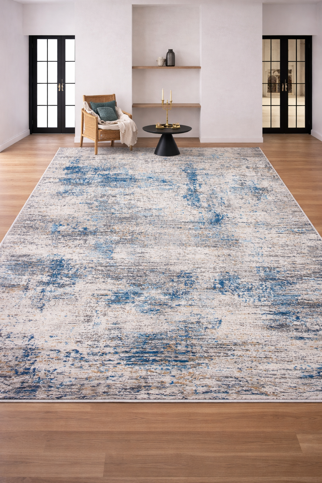 إيفيس 94 رمادي وأزرق - سجادة عصرية لغرف المعيشة والديكورات الداخلية للمنازل