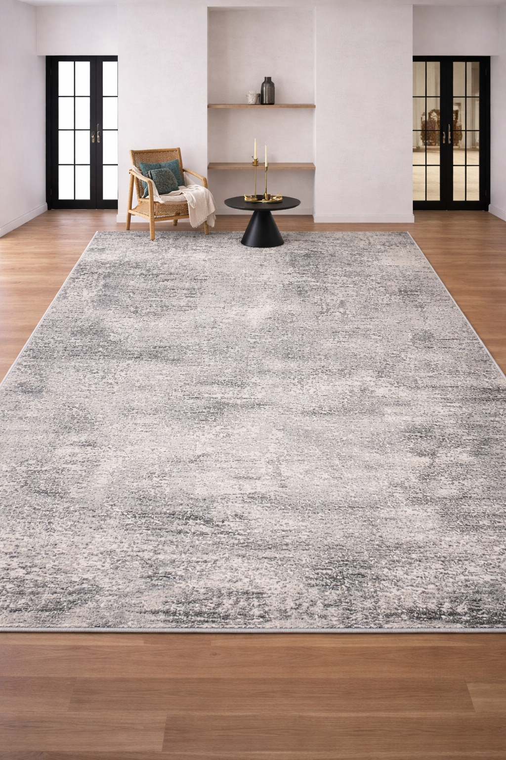 Tapis abstrait blanc/gris Efes 93 – Élégant et pratique pour les intérieurs de maison