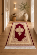 Semerkant Royal Crimson Medallion Carpet – Classic Oriental Elegance