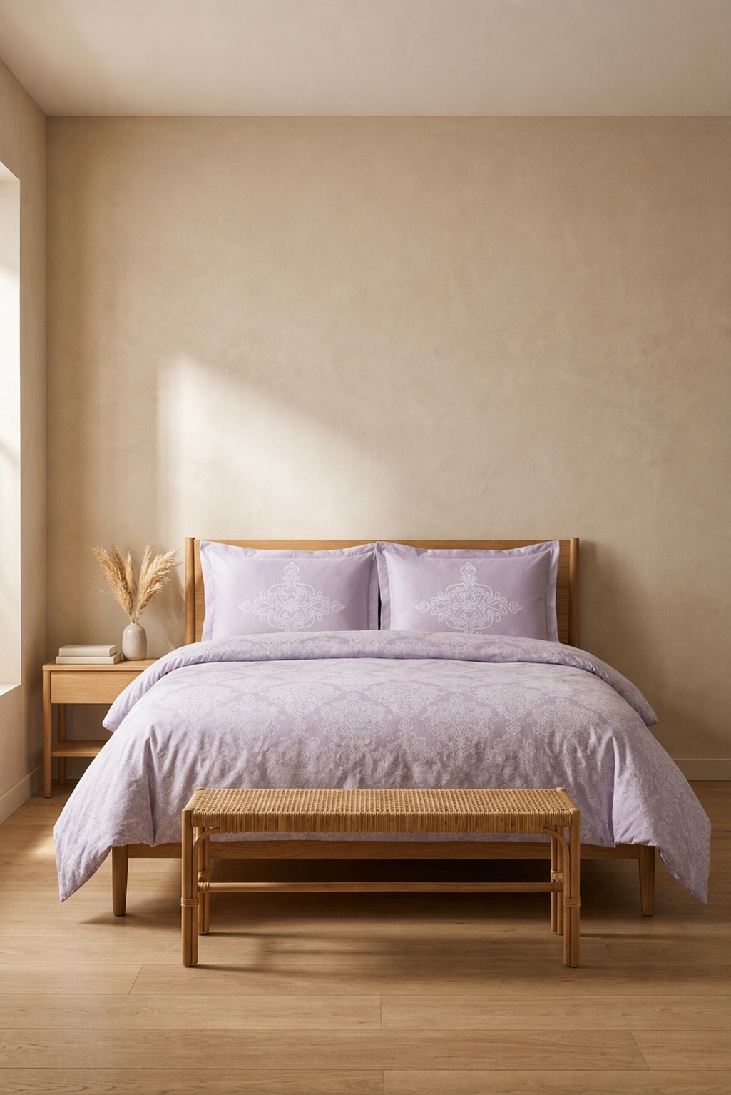Taç Blanche Lila Double Quilt Cover Set – Soft Lilac Elegant Bedding – Modern Minimal Bedroom Collection