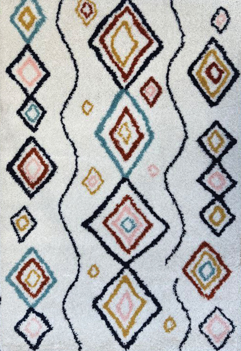 Panama Atlas Cream Diamond Carpet – Contemporary Bohemian Touch