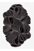 Obsidian Flow Organic Irregular Abstract Area Rug – Luxury Contemporary Sculpted Designer Carpet in Black & Ivory