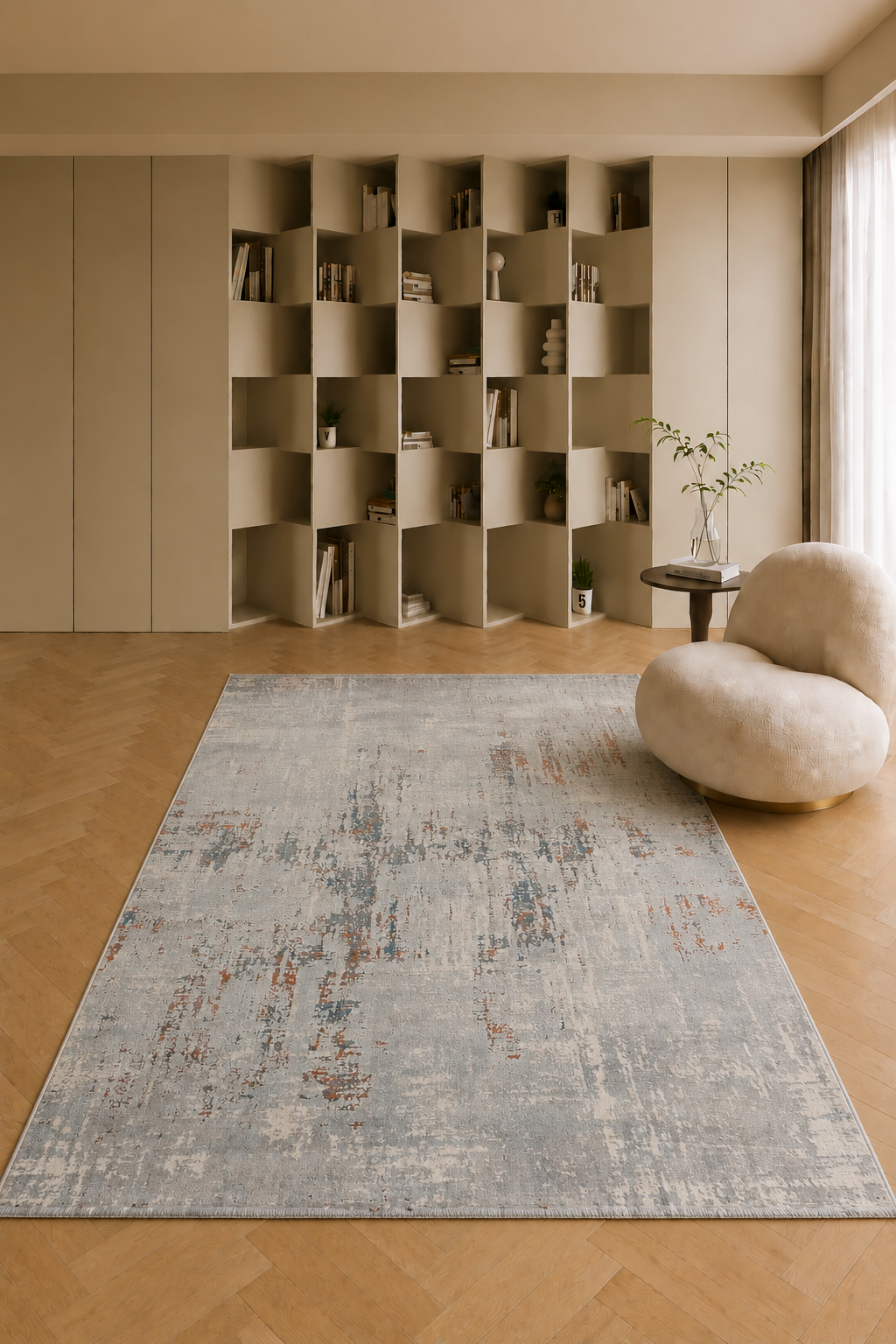 Urbino 12 Imperial Ivory Garden Medallion Carpet – Elegant Persian-Inspired Floral Area Rug in Warm Ivory, Soft Beige, Antique Gold, Mocha Brown & Refined Vintage Accents