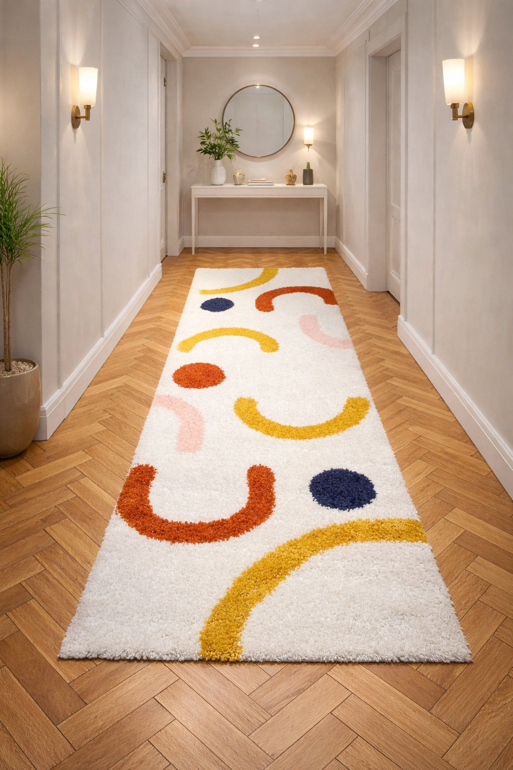 Panama Arch Loop Cream Runner – Contemporary Artistic Accent